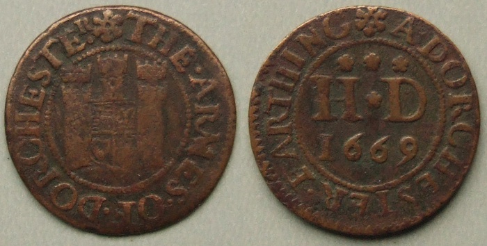 Dorchester, town issue 1669 farthing N888 Dorchester, town issue 1669 farthing N888